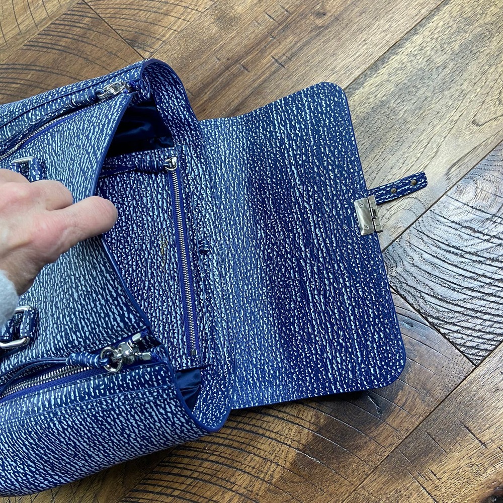3-1 PHILLIP LIM Blue Pashli satchel Speckle bag - Picture 4 of 9